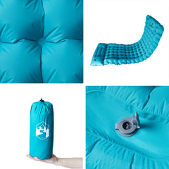 vidaXL Self Inflating Camping Mattress with Pillow 1-Person Blue 5