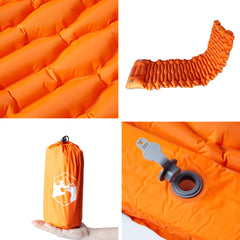 vidaXL Self Inflating Camping Mattress with Pillow 1-Person Orange 5