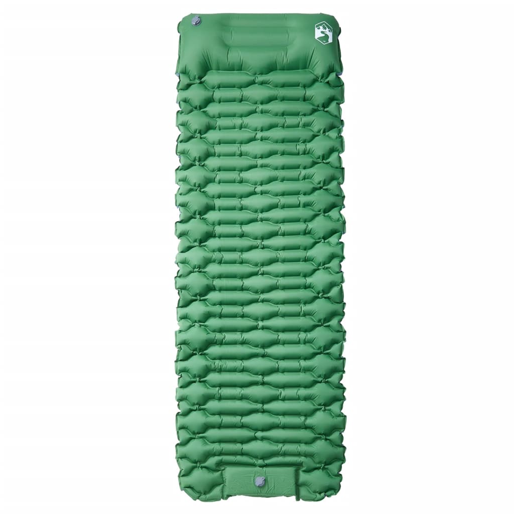 vidaXL Self Inflating Camping Mattress with Pillow 1-Person Green 2