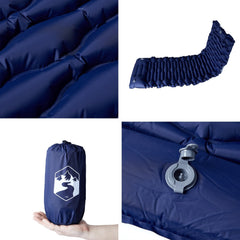 vidaXL Self Inflating Camping Mattress with Pillow 1-Person Navy Blue 5