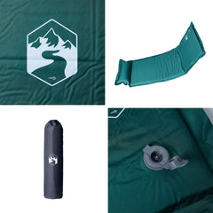 vidaXL Self Inflating Camping Mattress with Pillow 1-Person Green 5