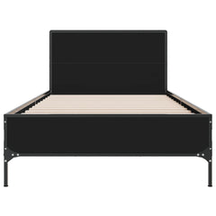 vidaXL Bed Frame without Mattress Black 90x200 cm 4