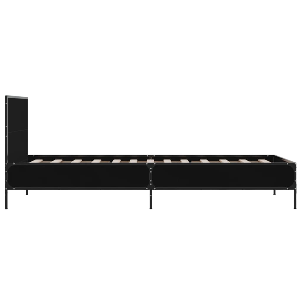 vidaXL Bed Frame without Mattress Black 90x200 cm 5