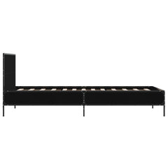 vidaXL Bed Frame without Mattress Black 90x200 cm 5