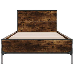 vidaXL Bed Frame without Mattress Smoked Oak 75x190 cm Small Single 4