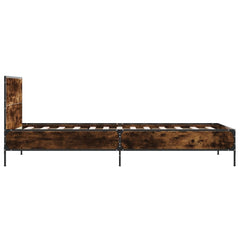 vidaXL Bed Frame without Mattress Smoked Oak 75x190 cm Small Single 5
