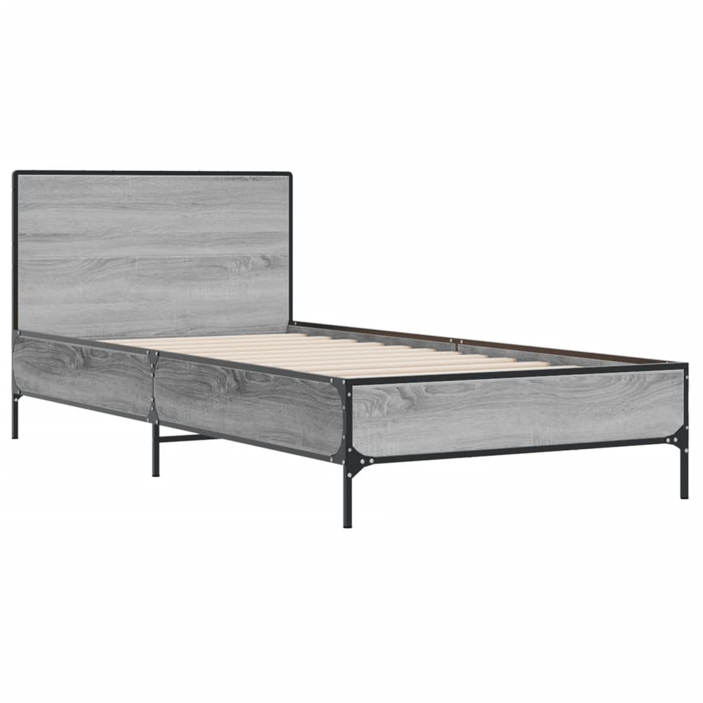Bed Frame without Mattress Grey Sonoma 75 x 190 cm