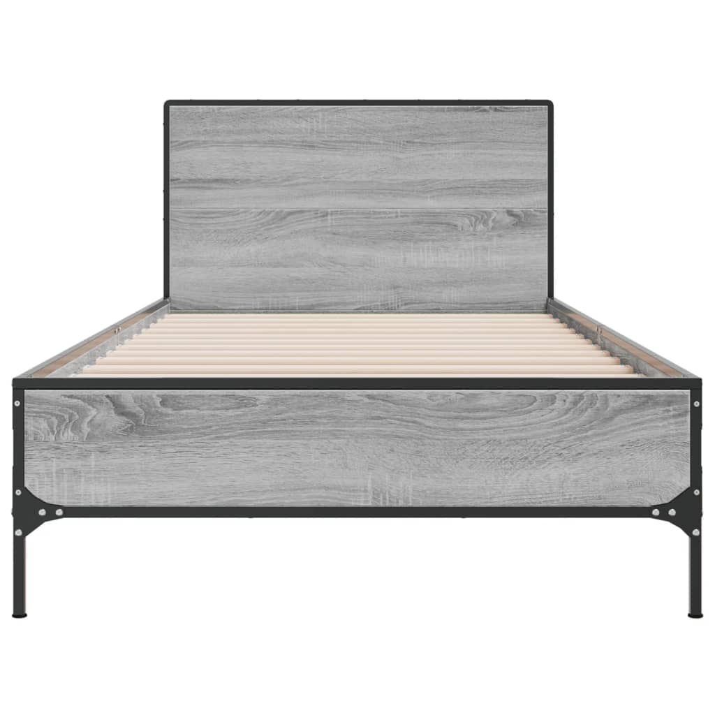 Bed Frame without Mattress Grey Sonoma 75 x 190 cm