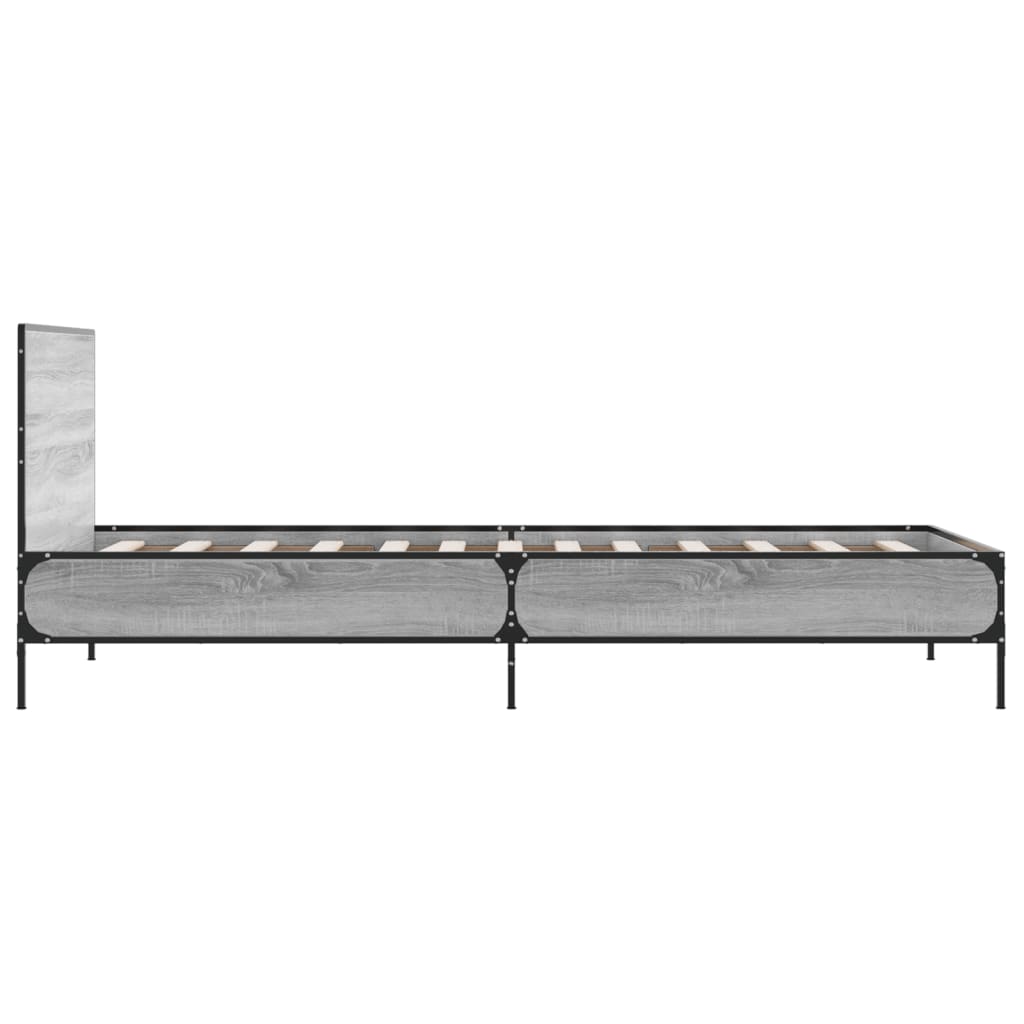 Bed Frame without Mattress Grey Sonoma 75 x 190 cm