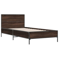 vidaXL Bed Frame without Mattress Brown Oak 75x190 cm Small Single 3