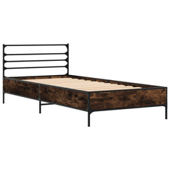 vidaXL Bed Frame without Mattress Smoked Oak 90x200 cm 3