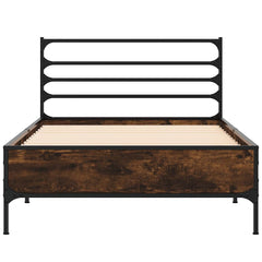 vidaXL Bed Frame without Mattress Smoked Oak 100x200 cm 4
