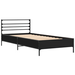 vidaXL Bed Frame without Mattress Black 90x190 cm Single 3