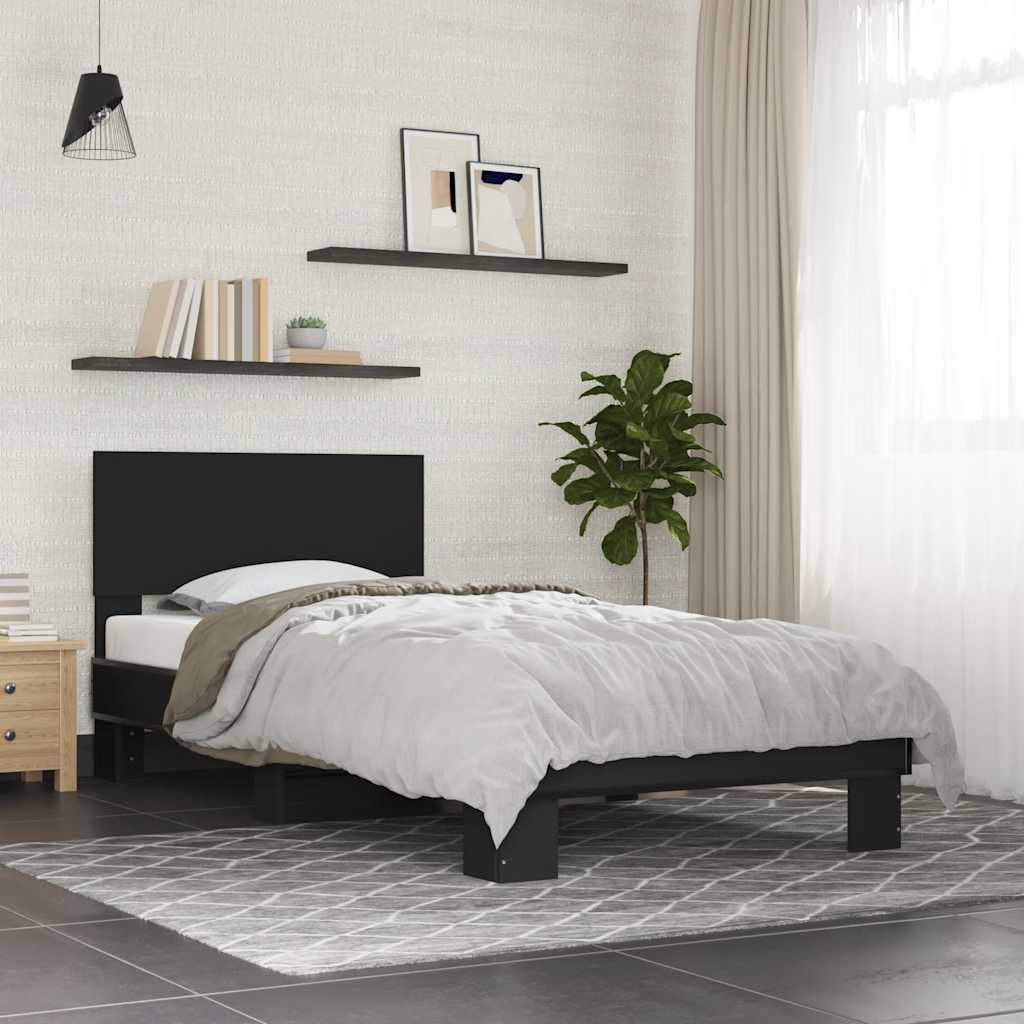 Bed Frame without Mattress Length 190 cm Black