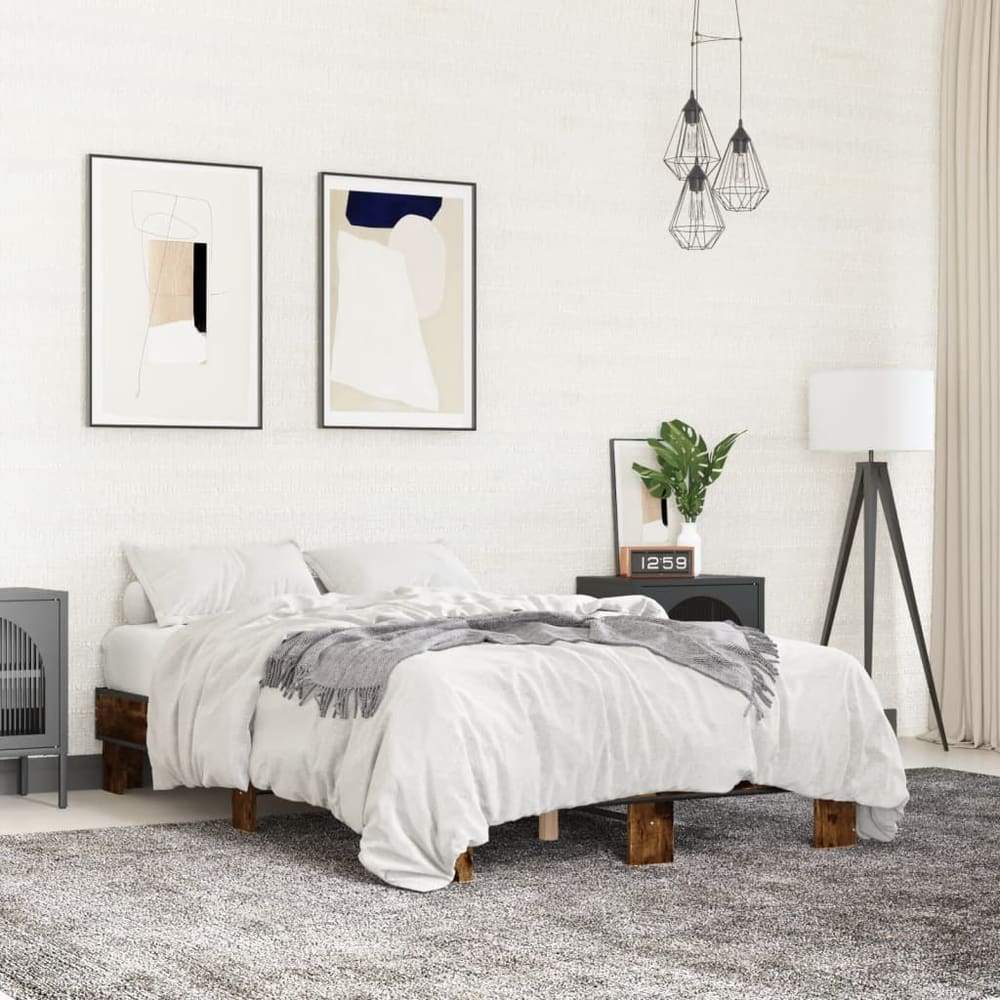 Bed Frame without Mattress Smoked oak