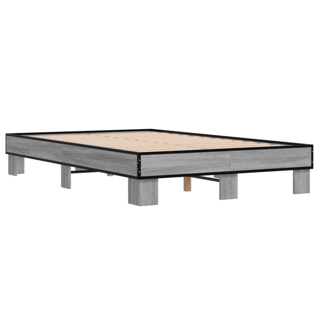 Bed Frame without Mattress 120x200 cm Grey sonoma