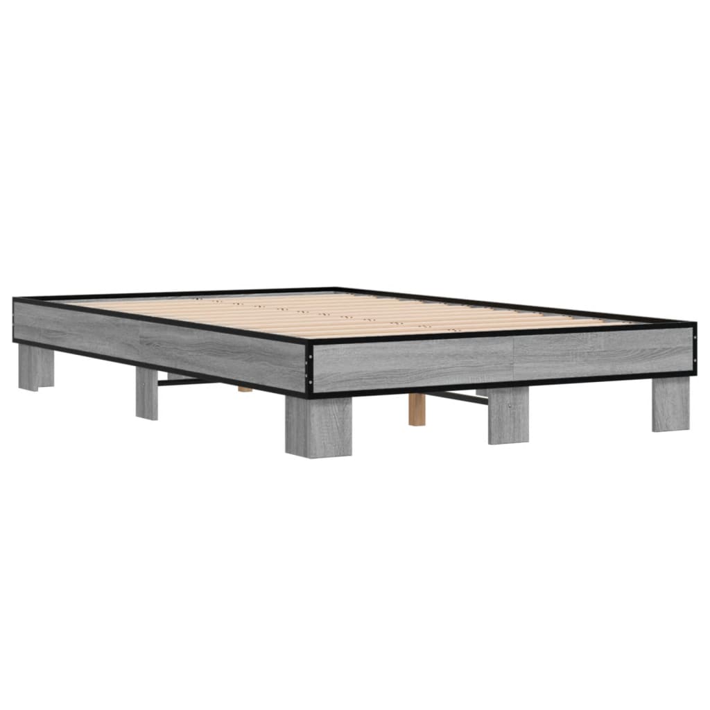 Bed Frame without Mattress 120x200 cm Grey sonoma