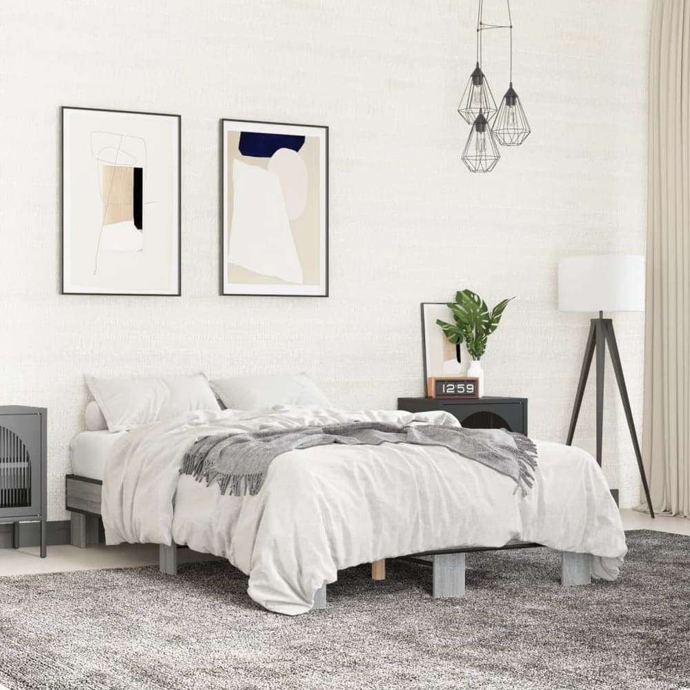 Bed Frame without Mattress 120x200 cm Grey sonoma