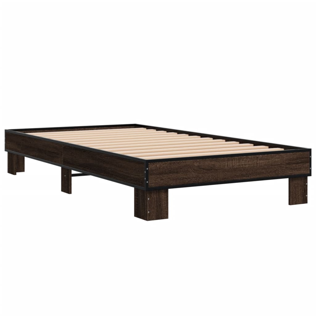 vidaXL Bed Frame without Mattress Brown Oak 100x200 cm 3