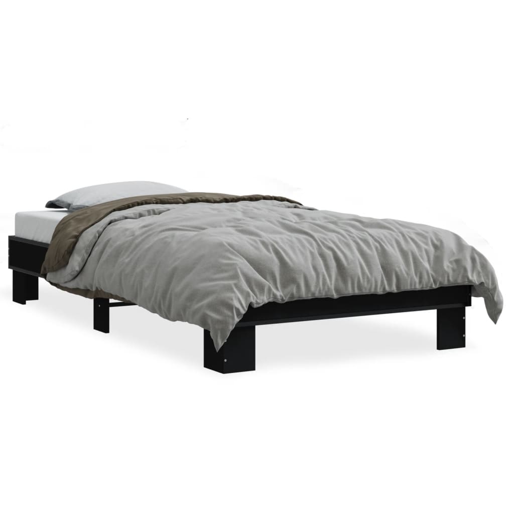 vidaXL Bed Frame without Mattress Black 90x200 cm 2