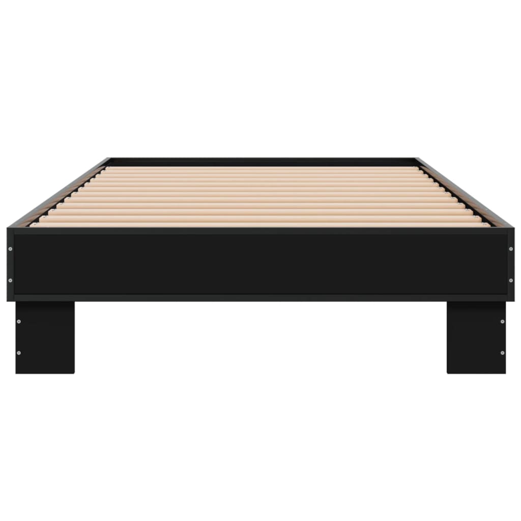 vidaXL Bed Frame without Mattress Black 90x200 cm 4