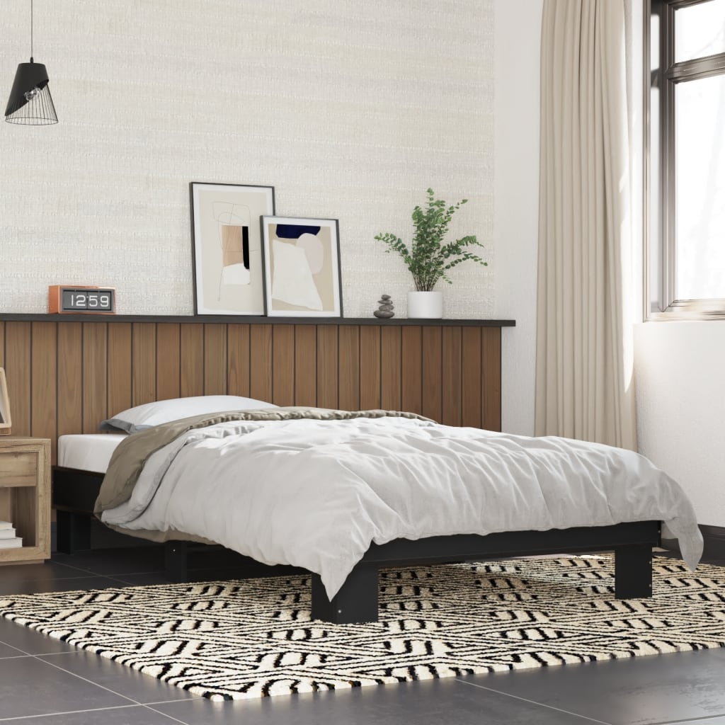 vidaXL Bed Frame without Mattress Black 90x200 cm 1