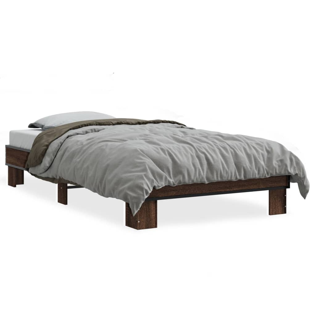 Bed Frame without Mattress Length 190 cm Brown Oak 75 cm