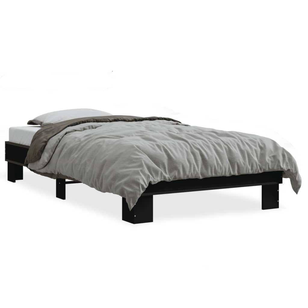 vidaXL Bed Frame without Mattress Black 90x190 cm Single 2