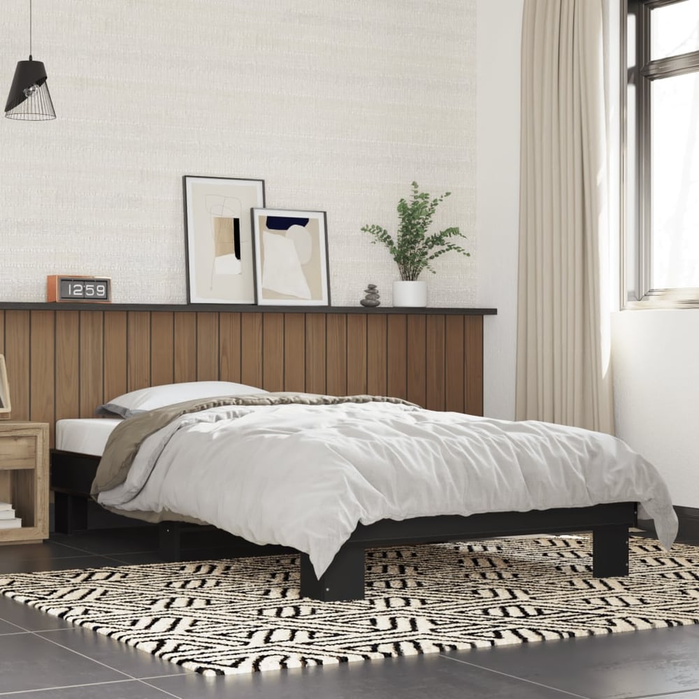 Bed Frame without Mattress Length 190 cm Black 90 cm