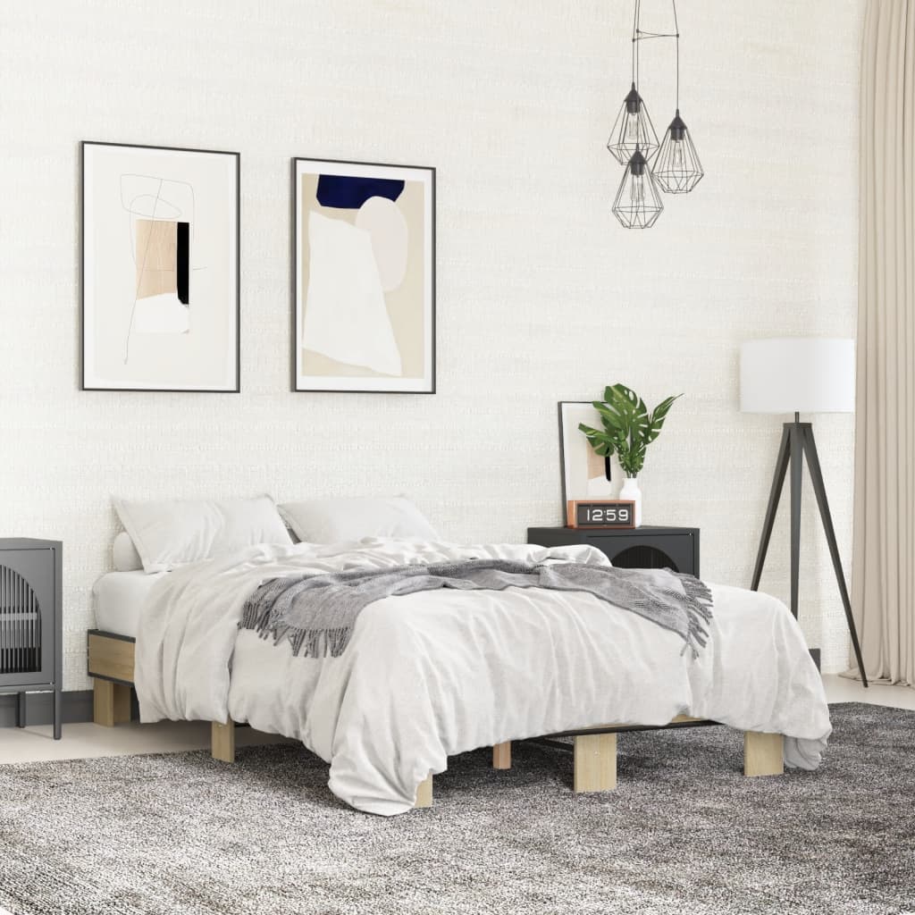 Bed Frame without Mattress Length 190 cm Sonoma Oak 120 cm