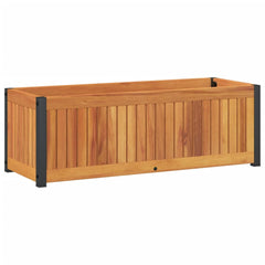 vidaXL Garden Planter 80x30x27.5 cm Solid Wood Acacia and Steel 2