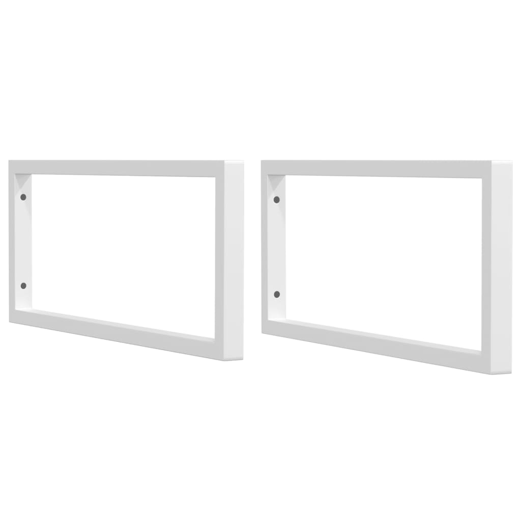 vidaXL Shelf Brackets for Washbasin 2 pcs White Rectangular Steel 2