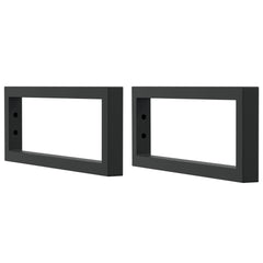 vidaXL Shelf Brackets for Washbasin 2 pcs Black Rectangular Steel 2