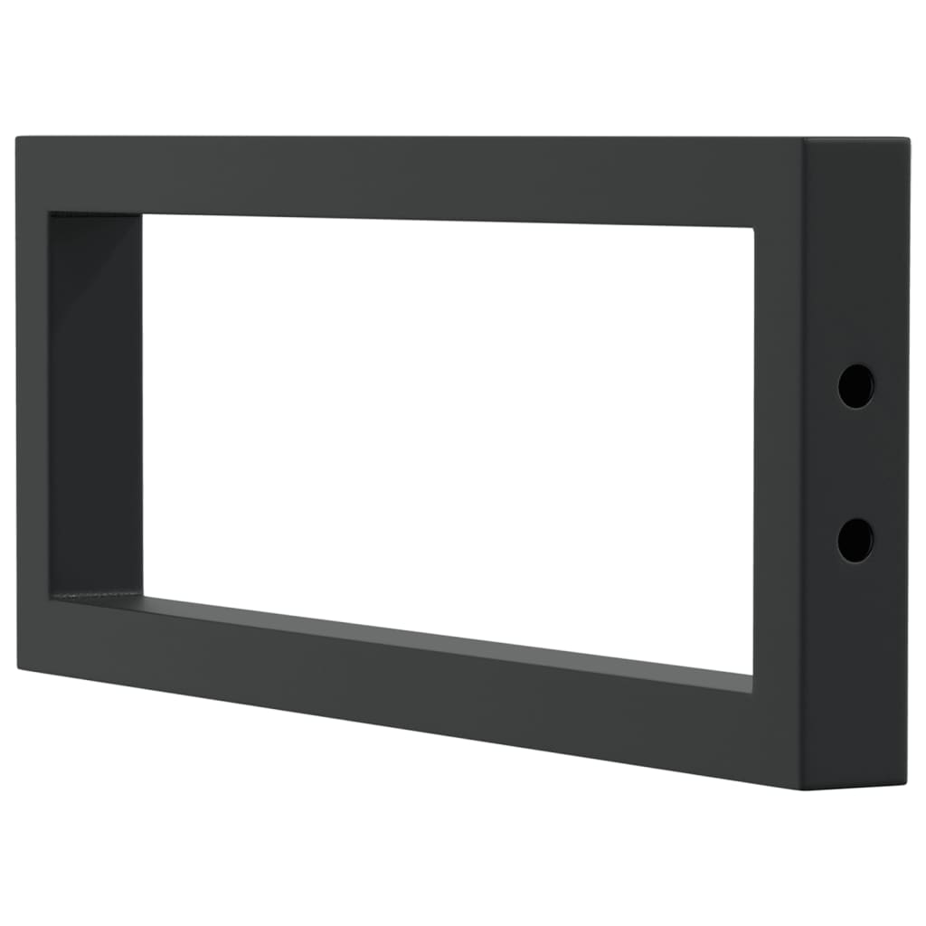 vidaXL Shelf Brackets for Washbasin 2 pcs Black Rectangular Steel 6