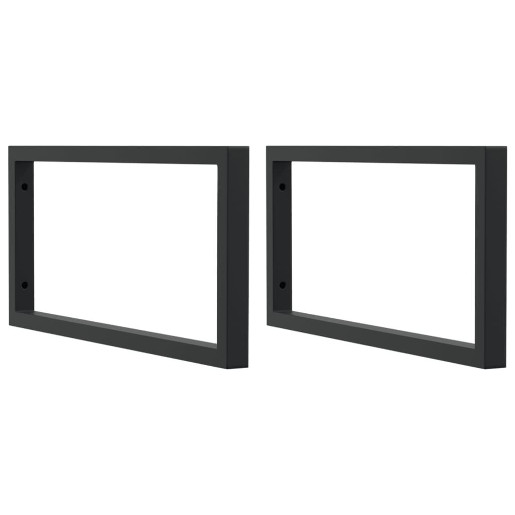 vidaXL Shelf Brackets for Washbasin 2 pcs Black Rectangular Steel 2