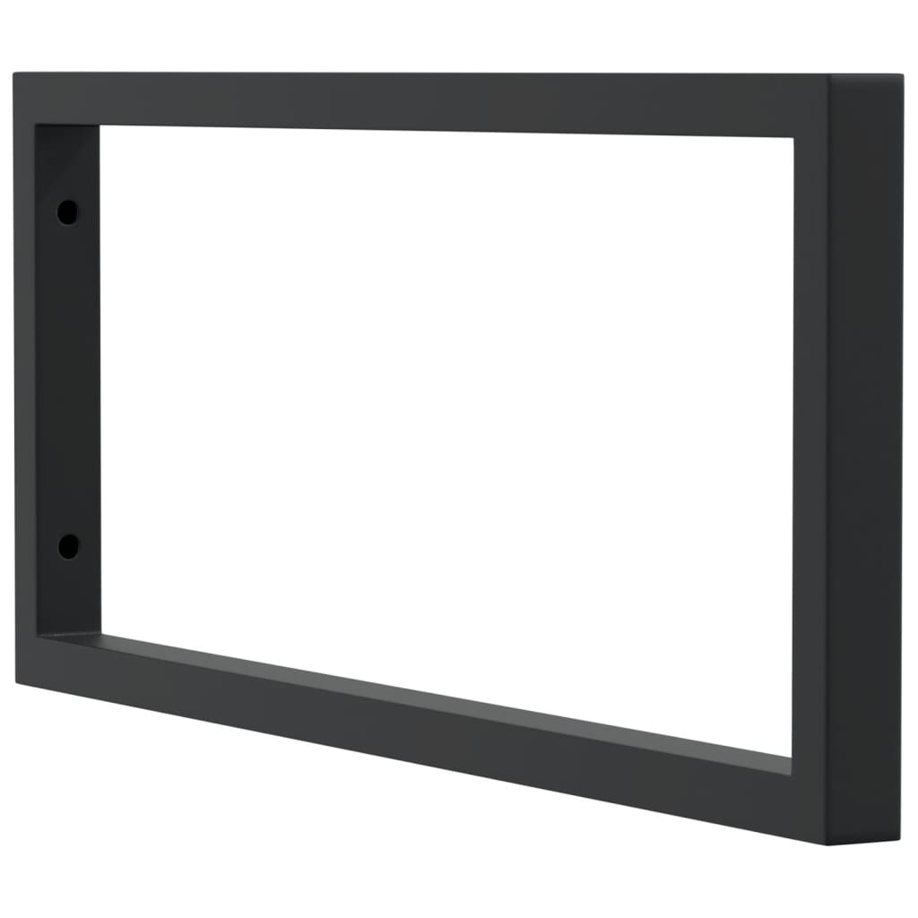 vidaXL Shelf Brackets for Washbasin 2 pcs Black Rectangular Steel 4