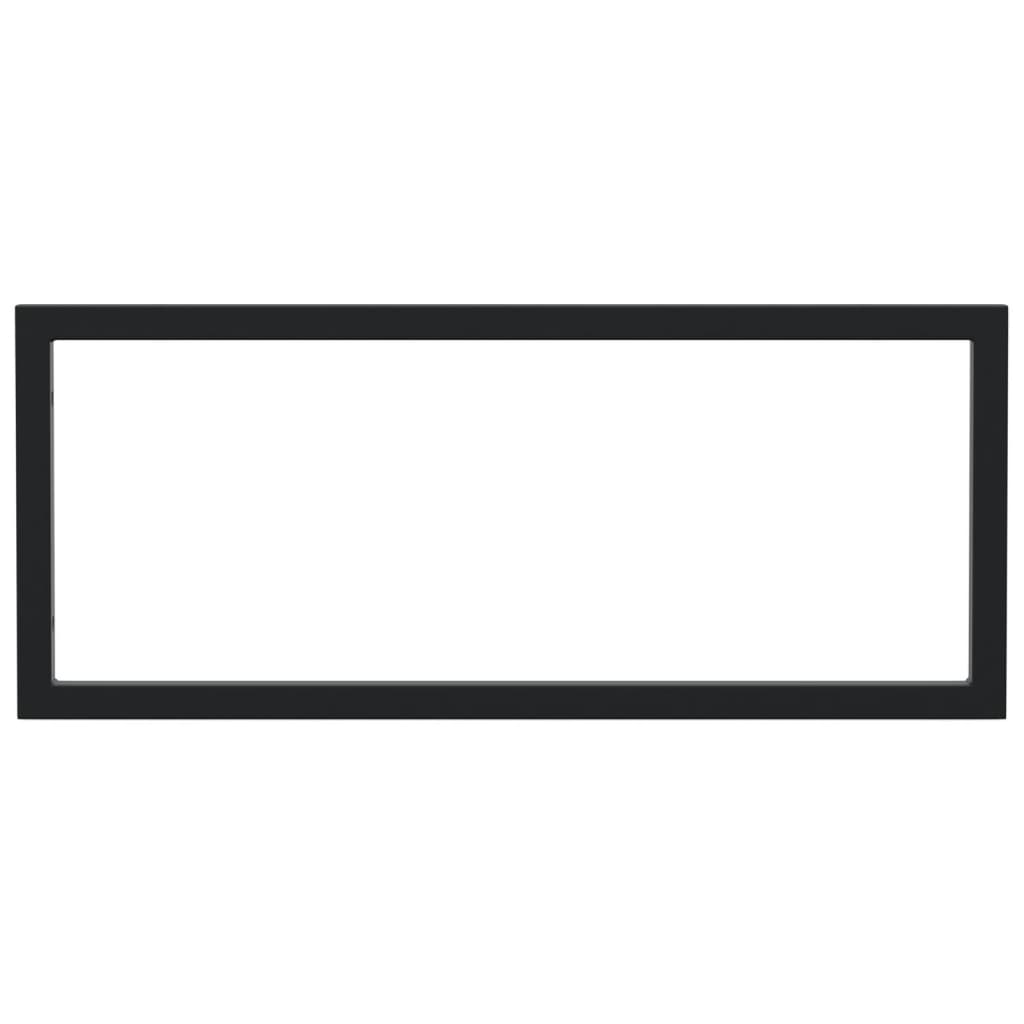 vidaXL Shelf Brackets for Washbasin 2 pcs Black Rectangular Steel 6