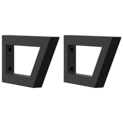 vidaXL Shelf Brackets for Washbasin 2 pcs Black Trapezium Steel 2