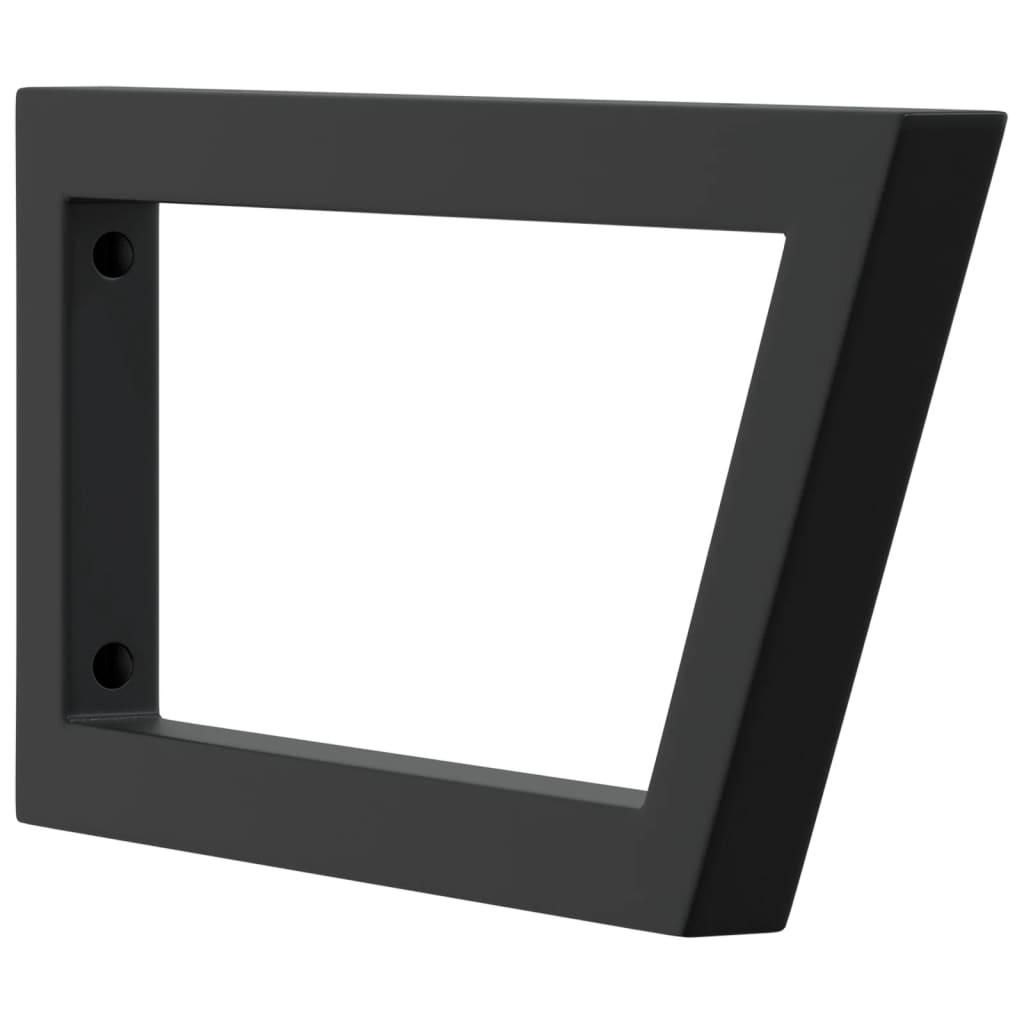 vidaXL Shelf Brackets for Washbasin 2 pcs Black Trapezium Steel 4