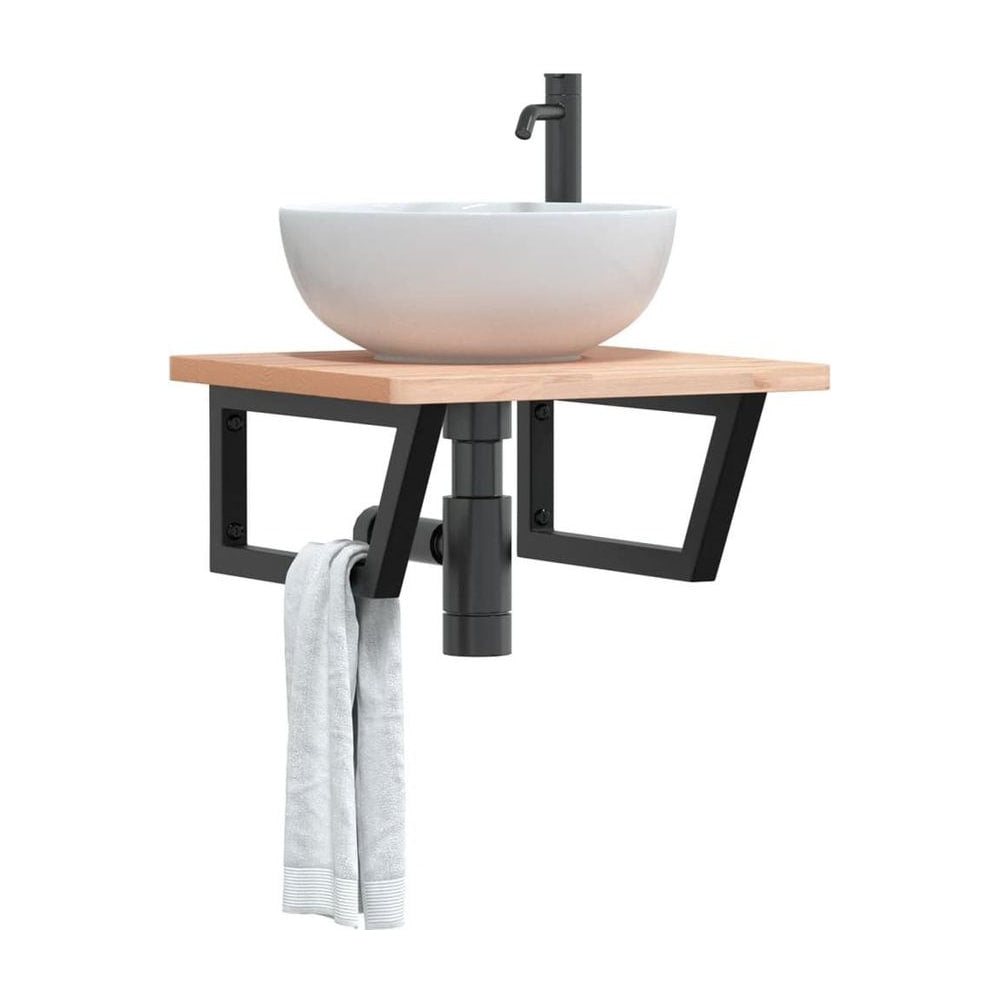 Shelf Brackets for Washbasin 2 pcs Black Trapezium Steel
