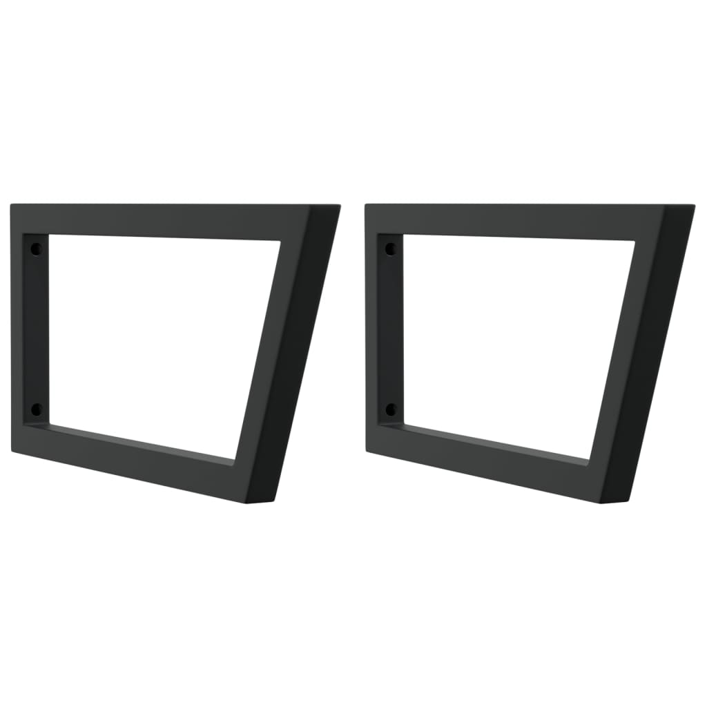 vidaXL Shelf Brackets for Washbasin 2 pcs Black Trapezium Steel 2