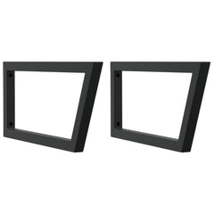 vidaXL Shelf Brackets for Washbasin 2 pcs Black Trapezium Steel 2