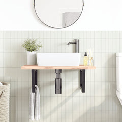 vidaXL Shelf Brackets for Washbasin 2 pcs Black Trapezium Steel 3