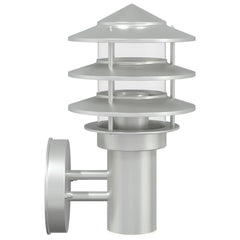 vidaXL Outdoor Wall Lights 2pcs Silver Stainless Steel 5