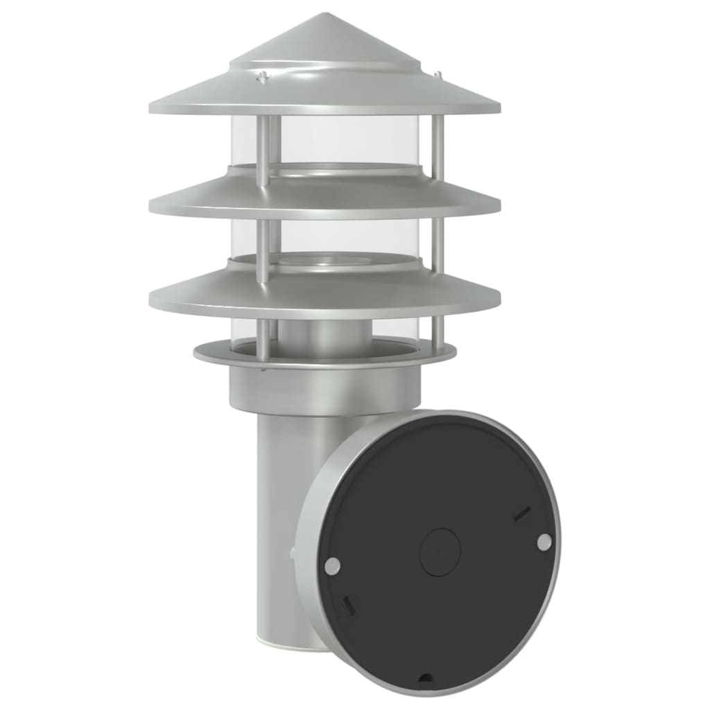 vidaXL Outdoor Wall Lights 2pcs Silver Stainless Steel 6