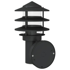 vidaXL Outdoor Wall Lights 2pcs Black Stainless Steel 6