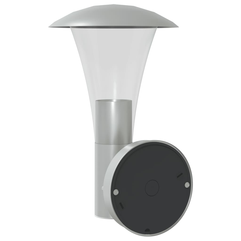 vidaXL Outdoor Wall Lights 2pcs Silver Stainless Steel 6