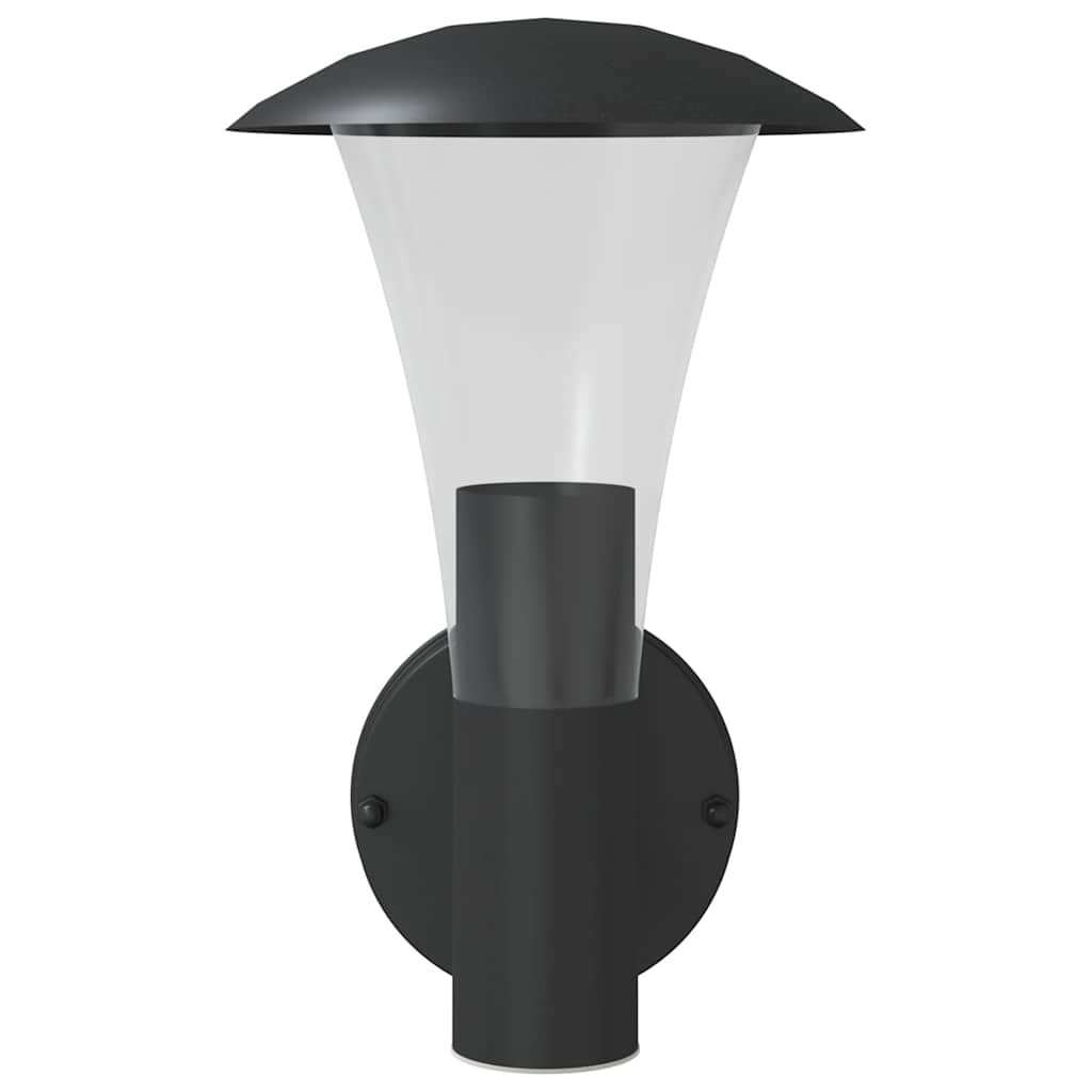 vidaXL Outdoor Wall Lights 2pcs Black Stainless Steel 4