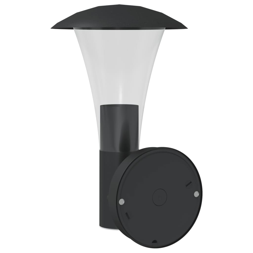 vidaXL Outdoor Wall Lights 2pcs Black Stainless Steel 6