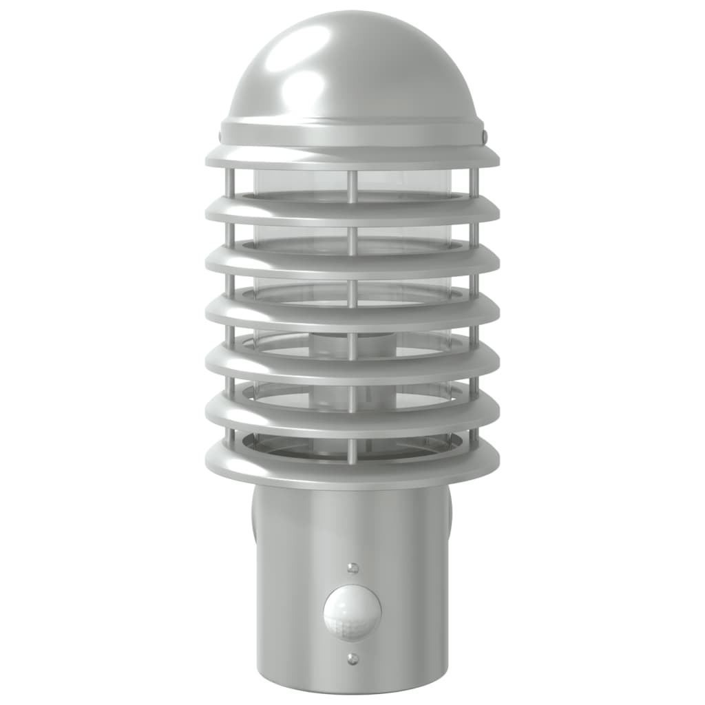 vidaXL Outdoor Wall Lights with Sensors 2pcs Silver Stainless Steel 4